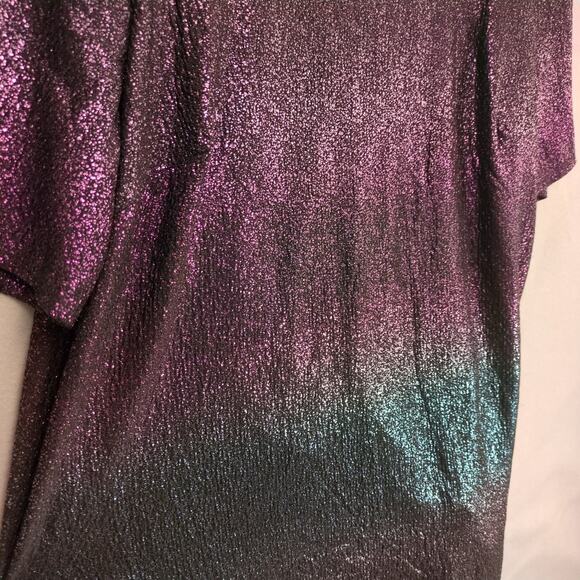 Lane Bryant Perfect Sleeve Purple Ombre Metallic Shift Tee Dress, Women's 18/20 - Picture 5 of 7